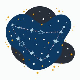 دانلود وکتور صورت فلکی ناز علامت زودیاک برج جدی ابله ستاره ها و نقطه های دستی در فضای انتزاعی