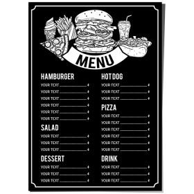 دانلود وکتور منوی غذای سیاه و سفید برای طراحی قالب رستوران گرافیک طراحی دستی