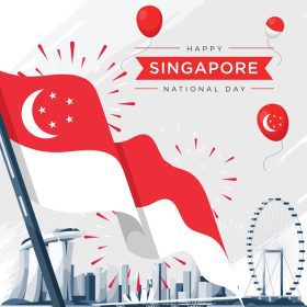 دانلود تصویر برداری وکتور آگوست روز استقلال سنگاپور