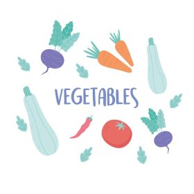 دانلود وکتور هویج بادمجان چغندر گوجه فرنگی تازه سبزیجات ارگانیک منوی غذا تصویر برداری سالم