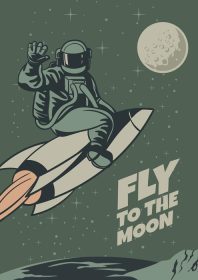 دانلود وکتور پوستر سفر به ماه پرواز