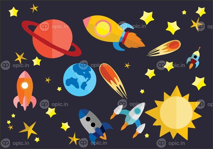 دانلود وکتور تصویر برداری عنصر فضای مسطح رایگان