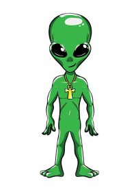دانلود وکتور سبز بیگانه کارتونی شخصیت فضایی حالت