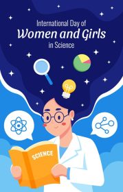 دانلود وکتور روز جهانی زن و دختر در علم