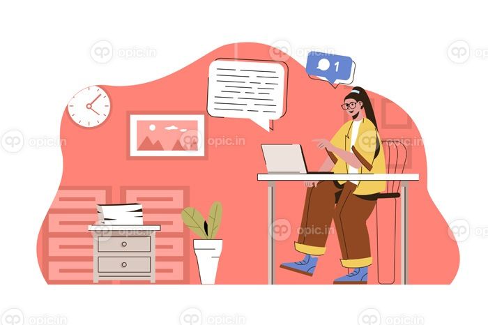 دانلود وکتور مفهوم فضای رسانه ای برای وب سایت و سایت موبایل