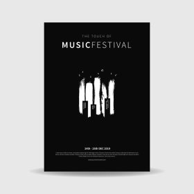 دانلود وکتور قالب پوستر جشنواره موسیقی یک اندازه وکتور