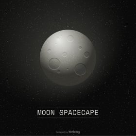 دانلود وکتور ماه اسکیس وکتور پوستر با دهانه ستاره و مکان برای متن