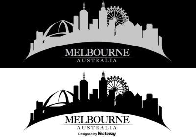 دانلود وکتور یک شبح افق ملبورن استرالیا برای کارت پستال و پروژه طراحی پوستر