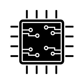 دانلود آیکون وکتور پردازنده با مدارهای الکترونیکی علامت