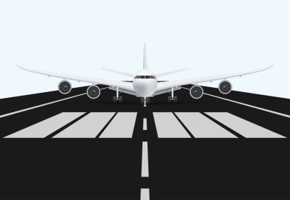 دانلود وکتور هواپیما در باند فرودگاه برای تصویر برداری وکتور برخاست