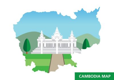 دانلود وکتور نقشه کامبوج با آن s نمای مسطح وکتور ماسک