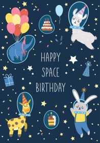 دانلود وکتور فضای کارت پستال تبریک جشن تولد با زیبا