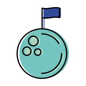 دانلود وکتور ماه فضایی با طرح وکتور پرچم