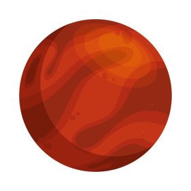 دانلود وکتور فضایی سیاره قرمز رنگ ایزوله استایل آیکون
