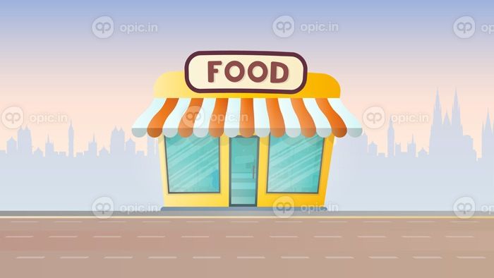 دانلود وکتور فروشگاه مواد غذایی تازه خواربارفروشی در پس زمینه