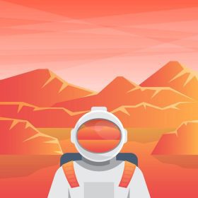 دانلود وکتور مرد فضایی در سیاره سرخ تصویر مریخ مجموعه ای عالی برای هر نوع طرح دیگری به صورت لایه باز کاملا قابل ویرایش حاوی فایل های گرافیکی ai eps و svg