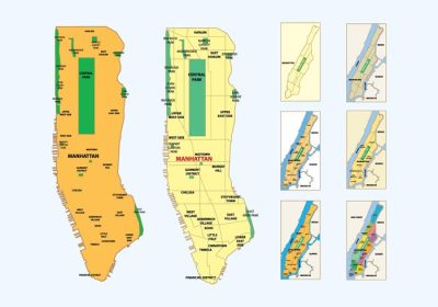 دانلود وکتور نقشه برداری دقیق منهتن نیویورک