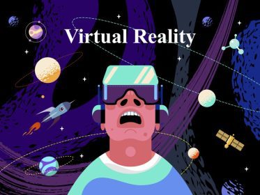 دانلود وکتور واقعیت مجازی در فضا وکتور تصویر مدرن