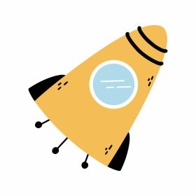 دانلود وکتور موشک زرد برای پرواز به فضا وکتور تصویر در