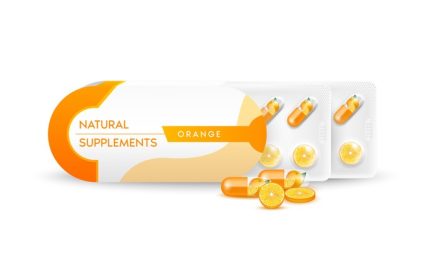 دانلود وکتور پرتقال در کپسول مکمل های طبیعی ویتامین ها و