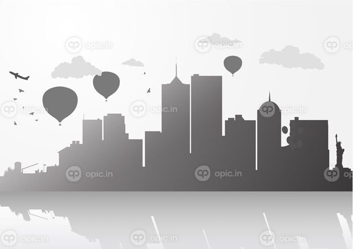 دانلود تصویر برداری وکتور افق شهر نیویورک