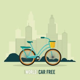 دانلود وکتور جهان ماشین رایگان دوچرخه در شهر
