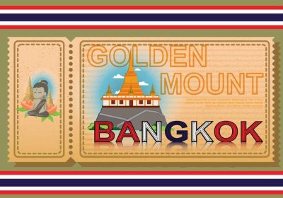 دانلود وکتور بلیط قدیمی کوه طلایی بانکوک