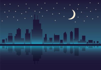 دانلود وکتور زیبای وکتور شب افق شیکاگو که می توانید به صورت رایگان دانلود کنید