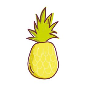 دانلود وکتور آناناس میوه استوایی تازه غذای خط و نماد پر