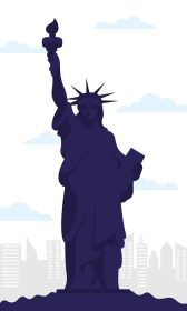 دانلود وکتور مجسمه آزادی بنای یادبود صحنه شهر نیویورک
