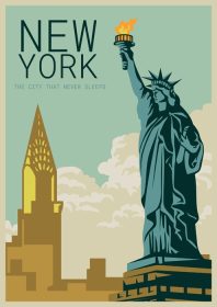 دانلود وکتور تصویر پوستر قدیمی نیویورک