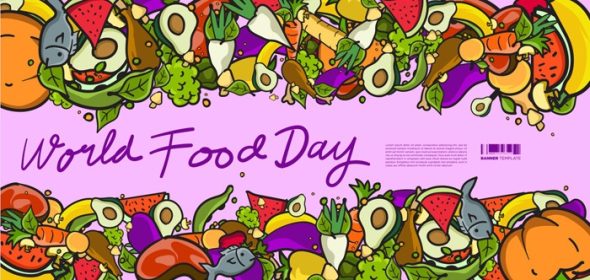 دانلود وکتور بنر روز جهانی غذا با تصویر رنگارنگ