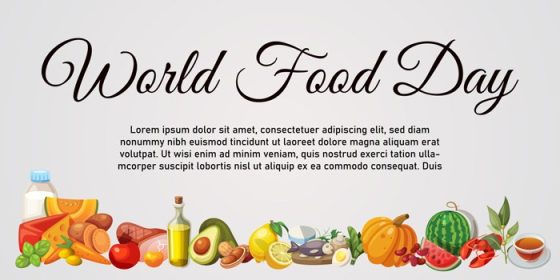 دانلود وکتور روز جهانی غذا روز گیاهخواری مفهوم روز گیاهخواری نمای بالا