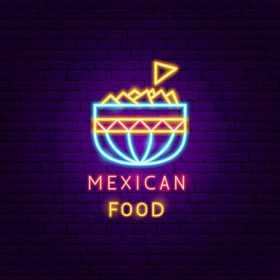 دانلود وکتور برچسب نئون غذای مکزیکی