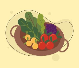 دانلود وکتور سبزیجات غذای تازه