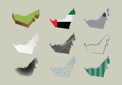 دانلود وکتور نقشه وکتور امارات متحده عربی در مجموعه سبک های مختلف