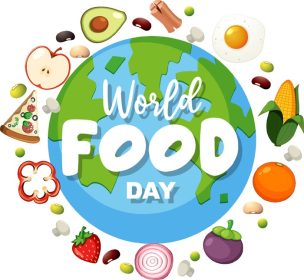 دانلود وکتور لوگوی روز جهانی غذا با مواد غذایی سالم