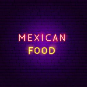 دانلود وکتور متن نئون غذای مکزیکی
