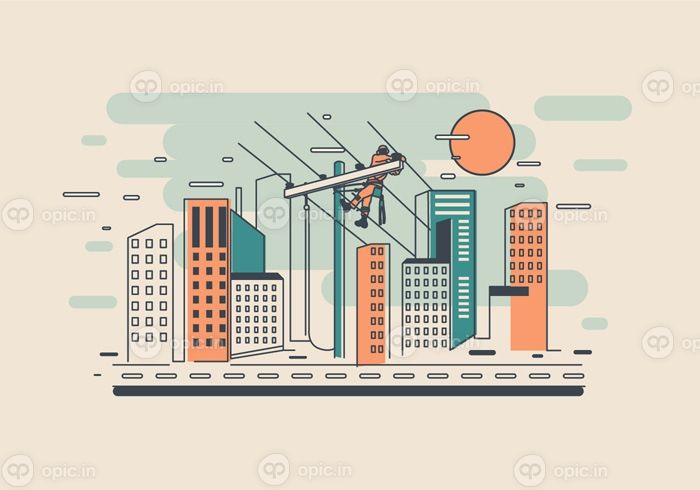 دانلود وکتور خط کش در منطقه شهر با استایل وکتور ساده می توانید دانلود کنید