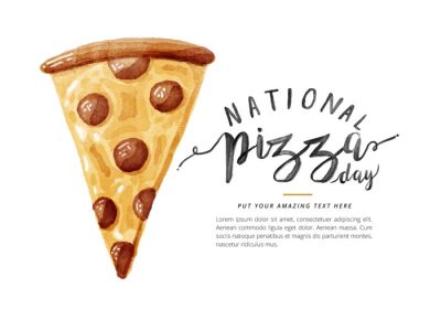 دانلود وکتور تصویر آبرنگ روز ملی پیتزا