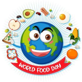 دانلود وکتور لوگوی روز جهانی غذا با چهره احساس زمین