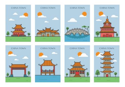 دانلود مجموعه وکتور پوستر شهر چین