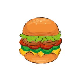 دانلود وکتور نماد فست فود همبرگر خوشمزه