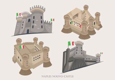 دانلود وکتور ناپل تاریخی قلعه نووو وکتور ساختمان