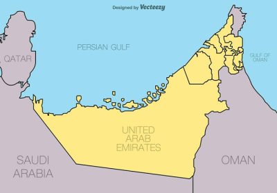 دانلود وکتور نقشه وکتور امارات متحده عربی تصویر برداری قابل ویرایش