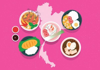 دانلود وکتور می توانید غذاهای سنتی بانکوک را دانلود کنید تا منوی خود را رزرو کنید