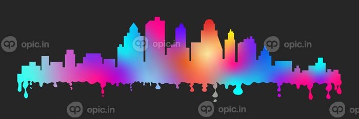دانلود وکتور رنگارنگ وکتور لکه های کارتونی تلطیف شده شبح شهری بنرهای خلاقانه برای طراحی