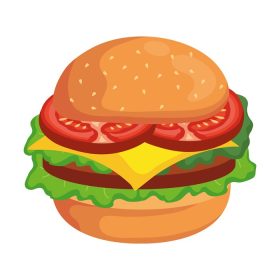 دانلود طرح وکتور آیکون غذای همبرگر