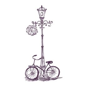 دانلود وکتور وکتور تصویر کشیده شده با دست از دوچرخه شهر به سبک طراحی دستی جوهر