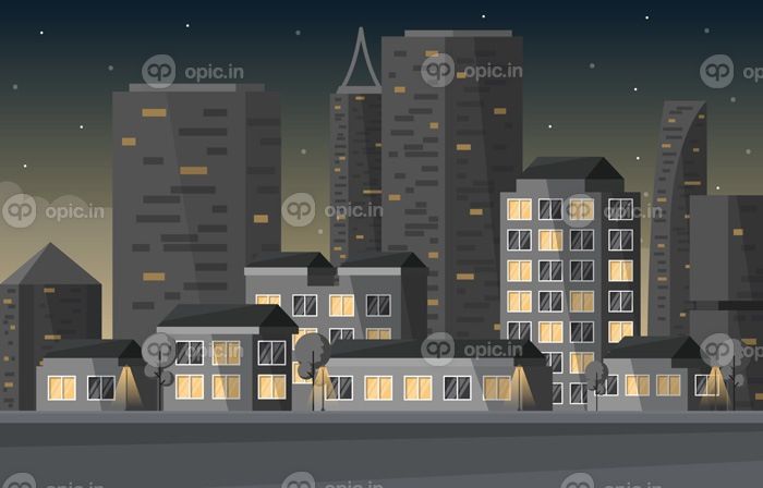 دانلود وکتور خیابان شهر ساخت و ساز ساختمان افق شهری تصویر کسب و کار